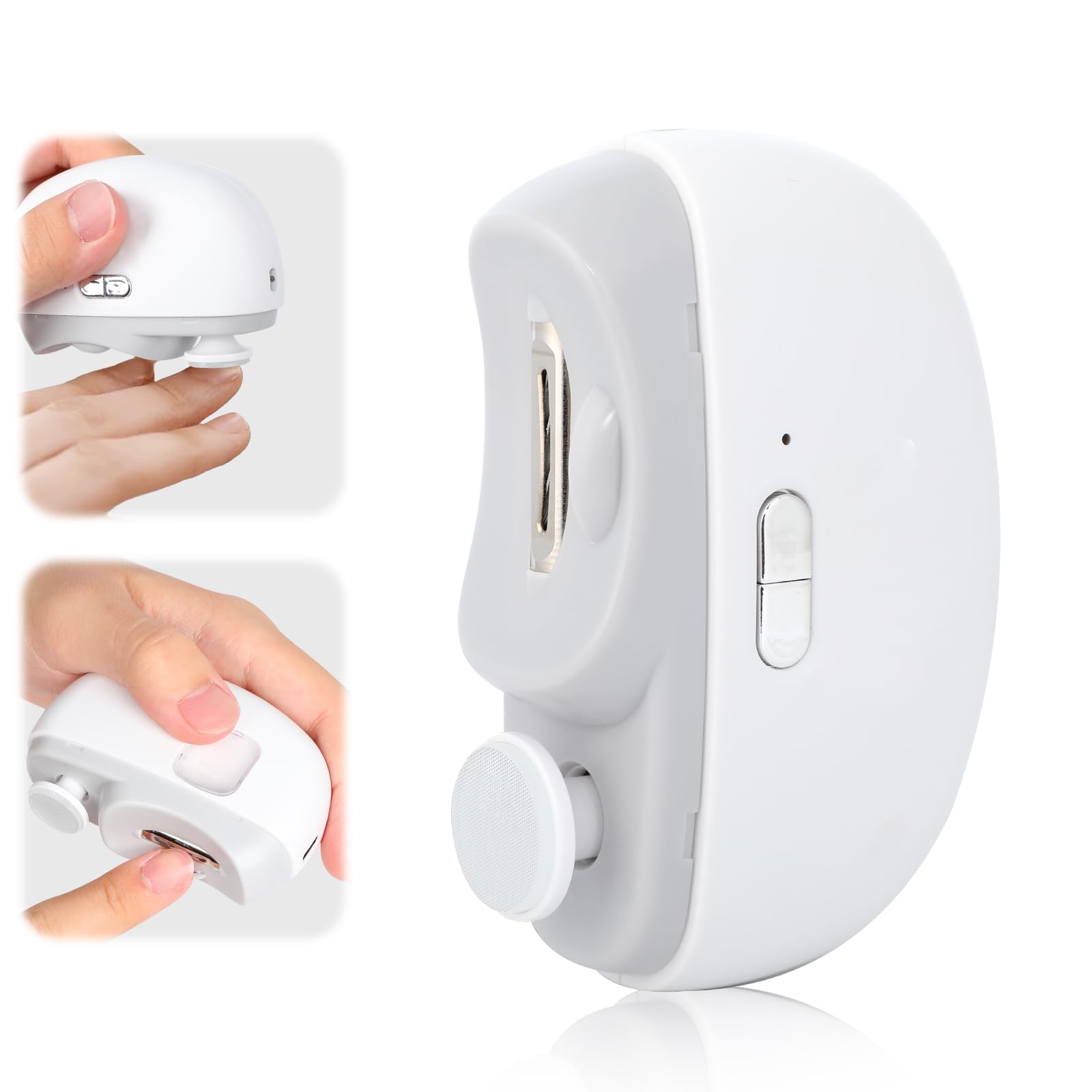 Photo 1 of **FOR PARTS ONLY /NON-FUNCTIONAL** Electric Nail Clipper,Electric Nail File,3 in 1 Automatic Nail Trimmer with Polishing,Automatic Nail Grinder for Women,Electric Nail Trimmer with Nail File Nail Buffer for Men,Baby, Seniors(White)