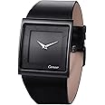 oyeaho Mens Watch Men's Square Watches for Men Fashion Minimalist Wrist Watch Leather Strap Business Casual Wrist Watch