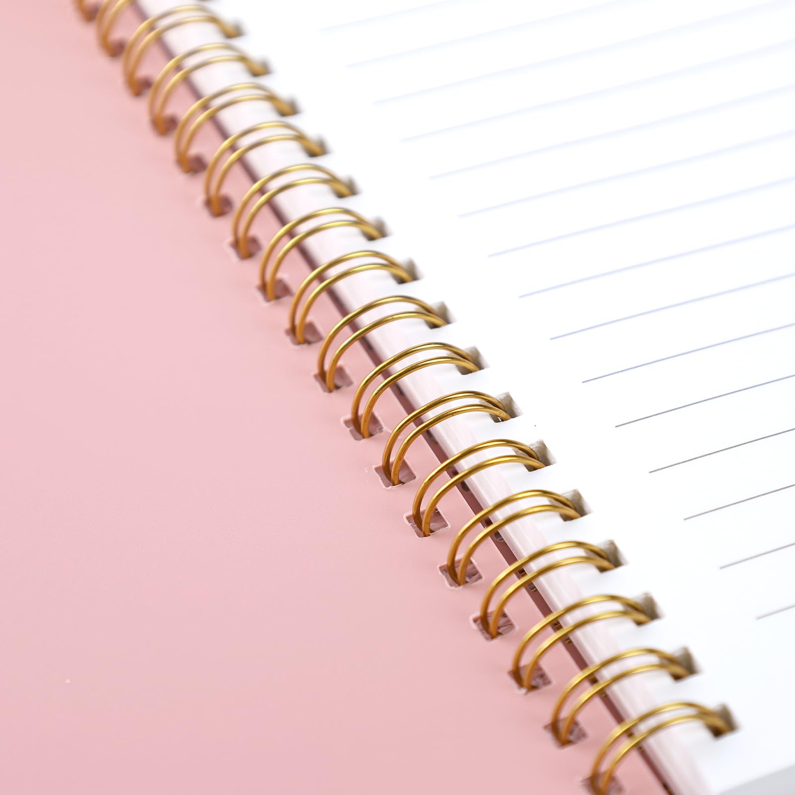 HAKACC Spiral Notizbuch für Frauen, 26,7 x 22 cm College-Notizbuch 160 Seiten Liniertes Notizbuch für Schule Büro Journal Tagebuch Zartes Rosa