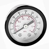 Beduan Air Pressure Gauge for Air Compressor 1-1/2" Dial Center Back Mount, 1/8" NPT,0-200 Psi