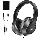URBAN SWING W2 USB C Headphones Wired Over Ear, 3.5mm AUX Plus USB-C Adapter, Wired Headset with Mic, Sturdy 4.9ft Extra-Long Cable for Gaming Consoles, iPhone 16, iPad & Tablets, Foldable with Pouch