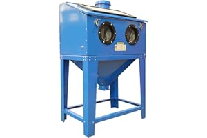 Cimcame Sandblasting&Sandblaster Cabinet 90 Gallon with Dust Collection Reclaimer System Floor Abrasive Blast Cabinet for Rust Grime Paint Removing