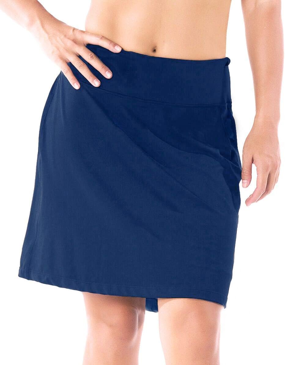 Yogipace Women's UV Protection 17" Long Tennis Running Golf Skort Active Skirt: Clothing