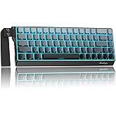 BlueFinger 60% Wireless Mechanical Gaming Keyboard, Bluetooth/2.4G/USB-C Hot Swappable RGB Backlit Keyboard with Side-Printed PBT Keycaps, for MAC Xbox PC PS5, Black