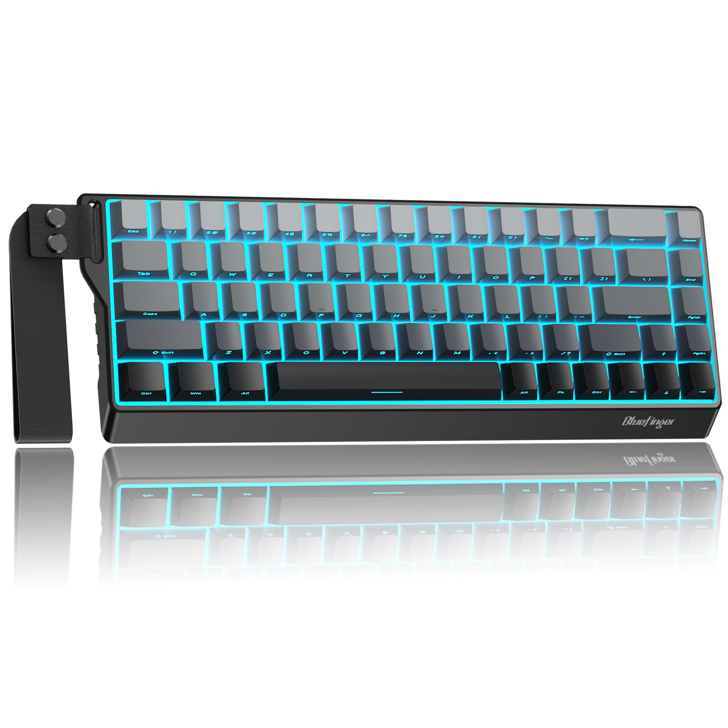 BlueFinger 60% Wireless Mechanical Gaming Keyboard, Bluetooth/2.4G/USB-C Hot Swappable RGB Backlit Keyboard with Side-Printed PBT Keycaps, for MAC Xbox PC PS5, Black