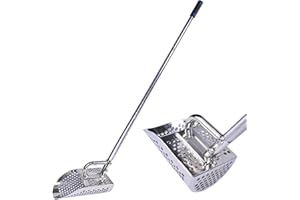 Shaledig Sand Scoop for Metal Detecting, Stainless Steel Shovel Scoop for Metal Detecting for Adults, Rust-Proof Sand Scoops for Treasure Hunting, Handheld with Long Steel Handle Pole Design