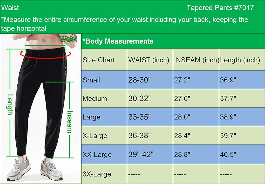 Neleus Men's Athletic Workout Running Pants: Clothing