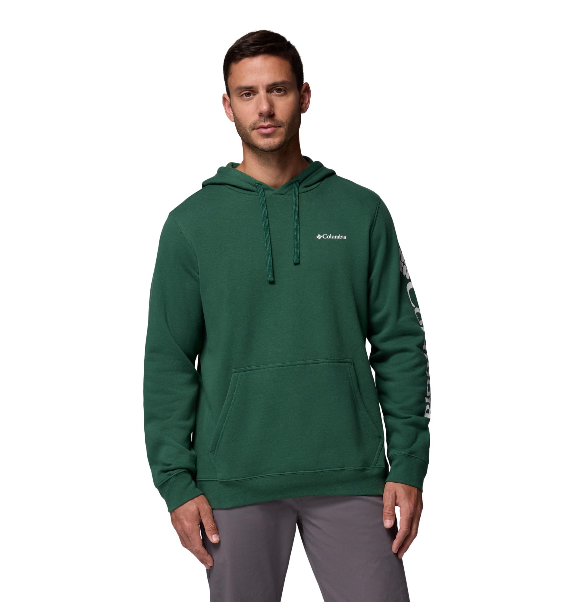 Columbia Mens Trek Long Sleeve Hoodie, Rain Forest/CSC Sleeve Logo, 3X Image