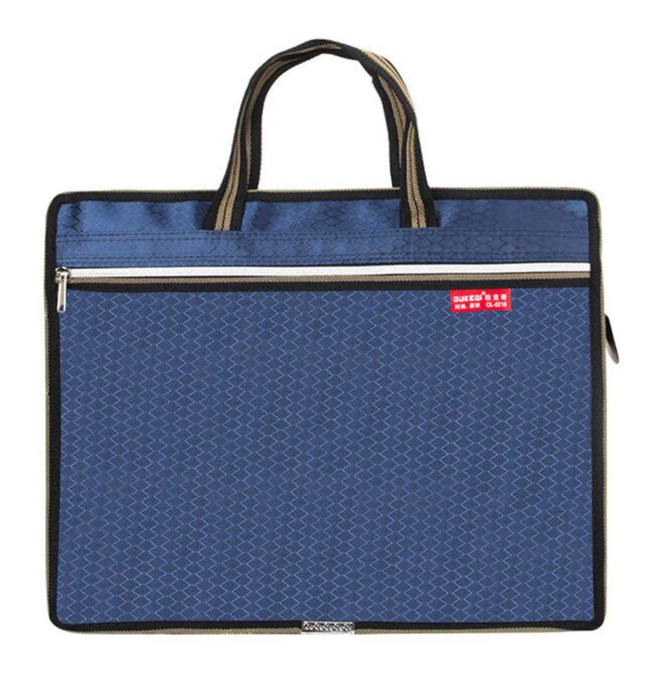 Portable File Bag Zipper Oxford Business Briefcase Bag Expanding File Folder Organizer A4 Documents Bag for Office Meetings Travel