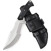 BIGCAT ROAR Black Jaguar - Handmade D2 Steel Tracker Knife 12" - Full Tang Fixed Blade - Micarta Handle & Leather Sheath - Bushcraft, Outdoor Camping & Survival Hunting Knife - Collector Hunter Gifts