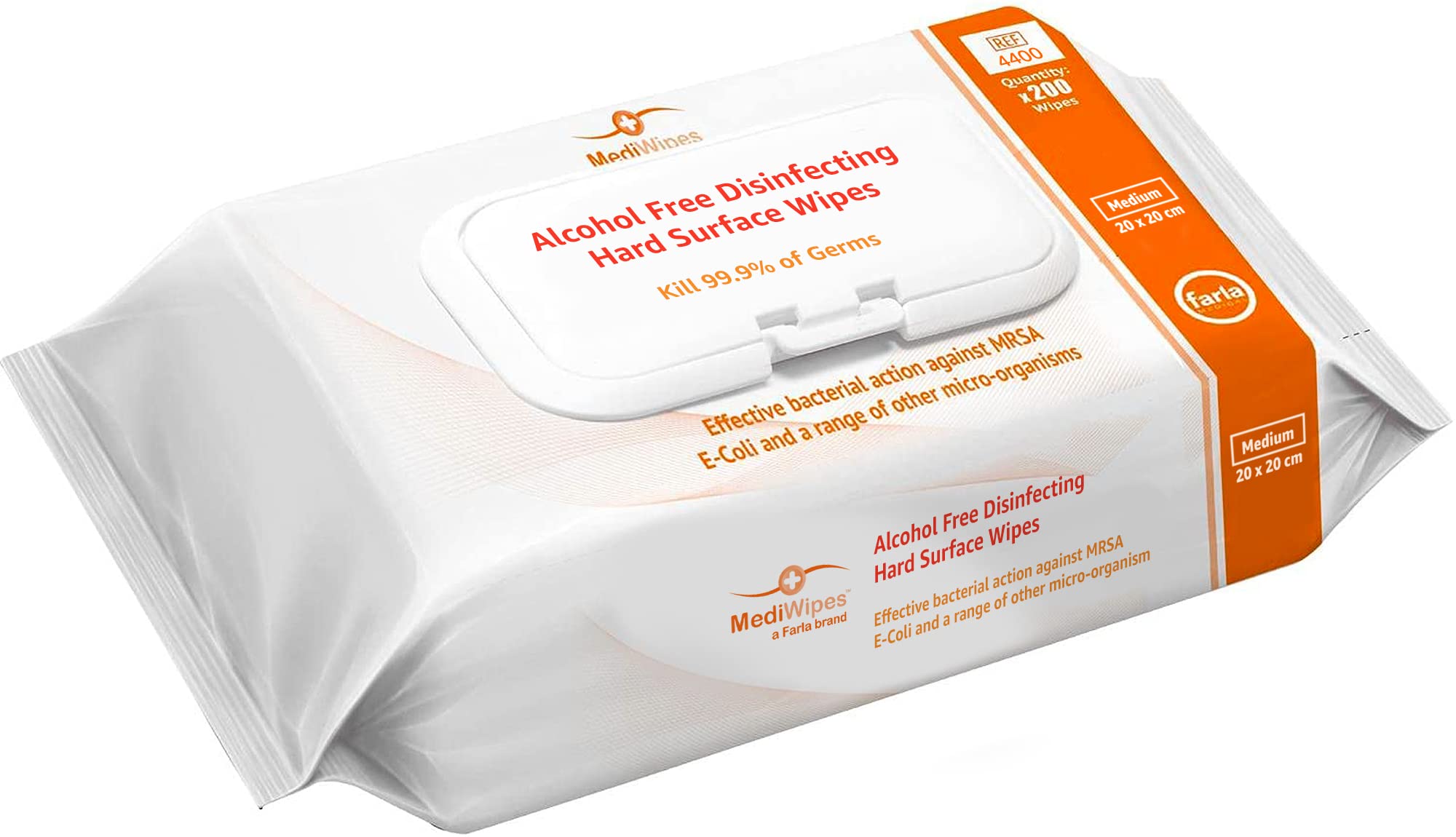 MediWipes Alcohol Free Hard Surface Disinfectant Wipes | Pack of 200 | Medical Quality