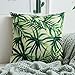 MIULEE Pack of 4 Tropical Leaves Series Throw Pillow Cover Decorative Cotton Linen Burlap Square Cushion Cover Pillow Case for Car Sofa Bed Couch 18 x 18 Inch