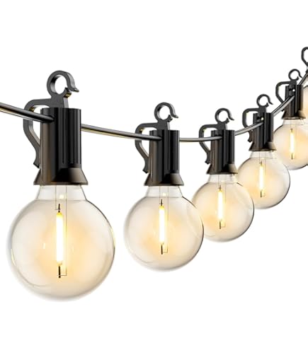 Brightown Outdoor String Lights - 2 Pack Globe Patio Lights