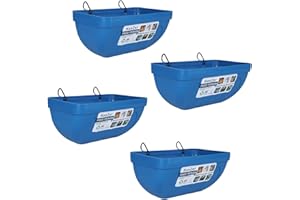 HAOZER 4 Packs Chicken Feeder, Goat Feeding Trough with Clip, Hanging Poultry Feeding Equipment, Used as Poultry Feeding Trough for Chickens, Ducks, Goats, Deer, Geese, and Dogs (Blue)