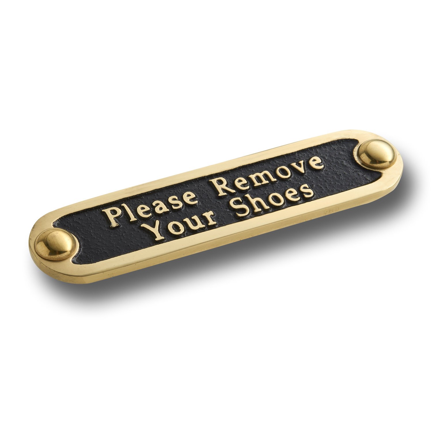 The Metal Foundry Please Remove Your Shoes Metal Door Sign. Traditional Style Home Decor Accessories Door Or Wall Brass Plaque. Handmade In England.