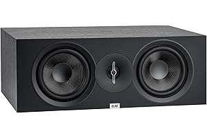 ELAC Debut 3.0 DC63-BK Center Channel Speaker, Black Ash - 1” Aluminum Dome Tweeter & Dual 6.5” Aramid Fiber Woofers - 2-Way Bass Reflex - 50Hz to 38KHz Response