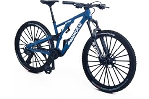 KUASTING 1:8 Scale Alloy Mini Mountain Bike Toy DS Dual Slalom Bicycle Model Die-Cast Bike Cake Topper Desktop Decoration Crafts for Cycling Lovers Bicycle Racers Athletes Children Boys and Girls (Blue)