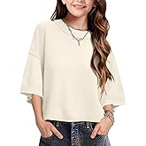 Girls Short Sleeve Sweaters 2026 Teen Spring Croped Summer Fashion Outfits Crewneck Lightweight Pullover Sweater Tops