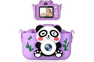 yasunori Kids Camera for Girls, Toddler Camera for Age3-6, Children Digital Camera with Front-Facing Mode, Birthday Gifts for Making Memories, 1080P HD Video Camera with 32GB SD Card, Purple.