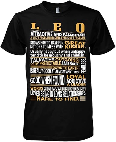 Amazon Com Leo Zodiac Tshirt Attractive And Passionate Leo Zodiac Tshirt For Men Women Clothing