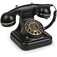 Sangyn Retro Rotary Phones for Landline, Classic Corded Desk Phone, Vintage Old Fashioned Rotary Telephone with Ringer Off & Redial Function for Home House