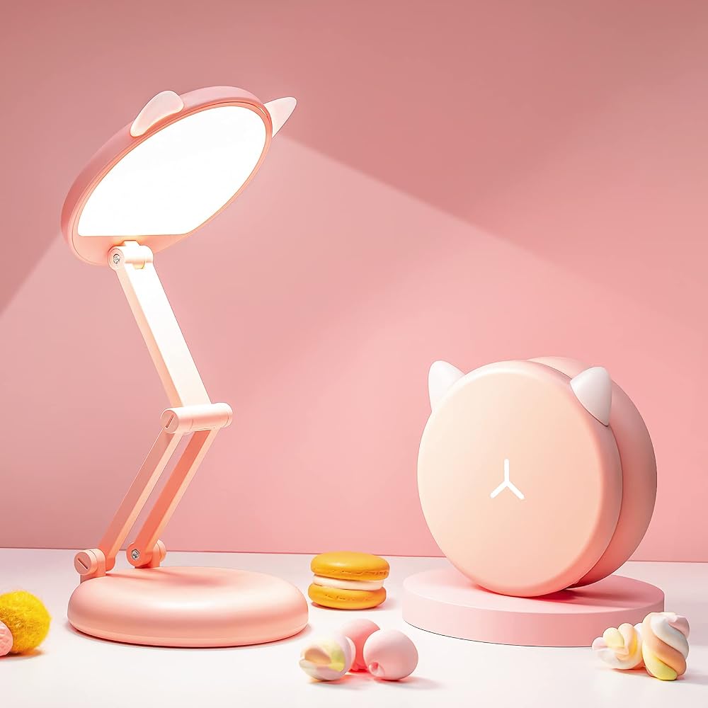 One Fire Pink Lamp 3600mAh Dimmable USB Rechargeable Kids Reading Light