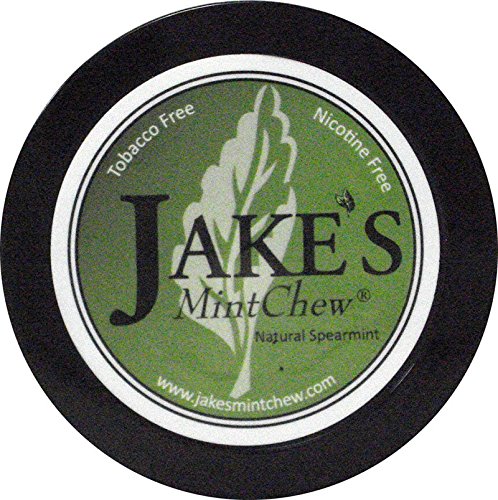 Jake's Mint Chew 1.2oz Can - Natural Spearmint Flavor - Nicotine/Tobacco Free (5) Five Cans