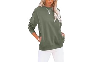 Mcnlyce Sweatshirts for Women Long Sleeve Crew Neck Sweater Fall Clothing Trendy Pullover Top Casual Loose Shirt with Pockets