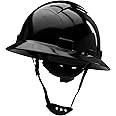 Hard Hat Construction OSHA Approved Vented Full Brim Safety Helmet Black Design Hard Hats, Cascos De Construccion Work Hardhat, 6 Point Ratcheting System | Meets ANSI Z89.1