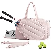 BAGSMART Tennis Gym Bag for Women, Tennis Backpack Holds 2 Rackets with Shoe Compartment, 15.6" Laptop Gym Backpacks for Court, Off-work, Everyday & Overnight Weekend