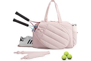 BAGSMART Tennis Gym Bag for Women, Tennis Bag Holds 2 Rackets with Shoe Compartment & Wet Pocket, Sports Duffle Bags fits up to 15.6" Laptop, Women Overnight Weekend Bag