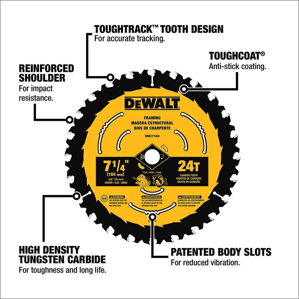 DEWALT DWA161224 6-1/2-Inch 24-Tooth Circular Saw Blade: Home Improvement
