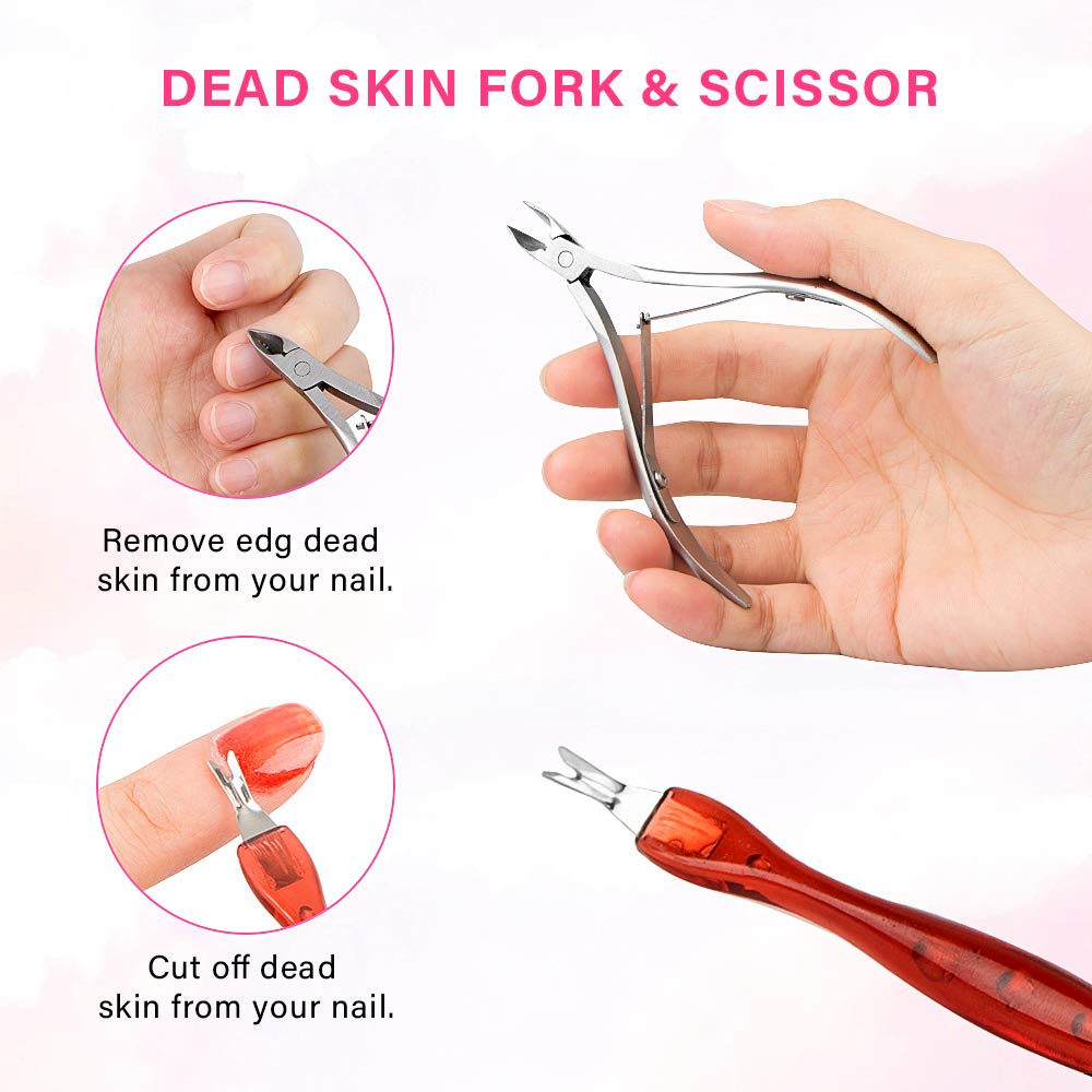 Nail Polish Remover Tools Set Nail Polish Remover Bottle, Cuticle Pusher and Cutter, 500 Nail Polish Remover Pads, 10 Nail Caps, 2 Nail File, Sponge Finger Separator, Nail Brush for Nail Arts : Beauty