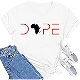 SUWATOIN Womens Black Pride Shirts Black History Month T-Shirt Juneteenth Tee African American Melanin Short Sleeve