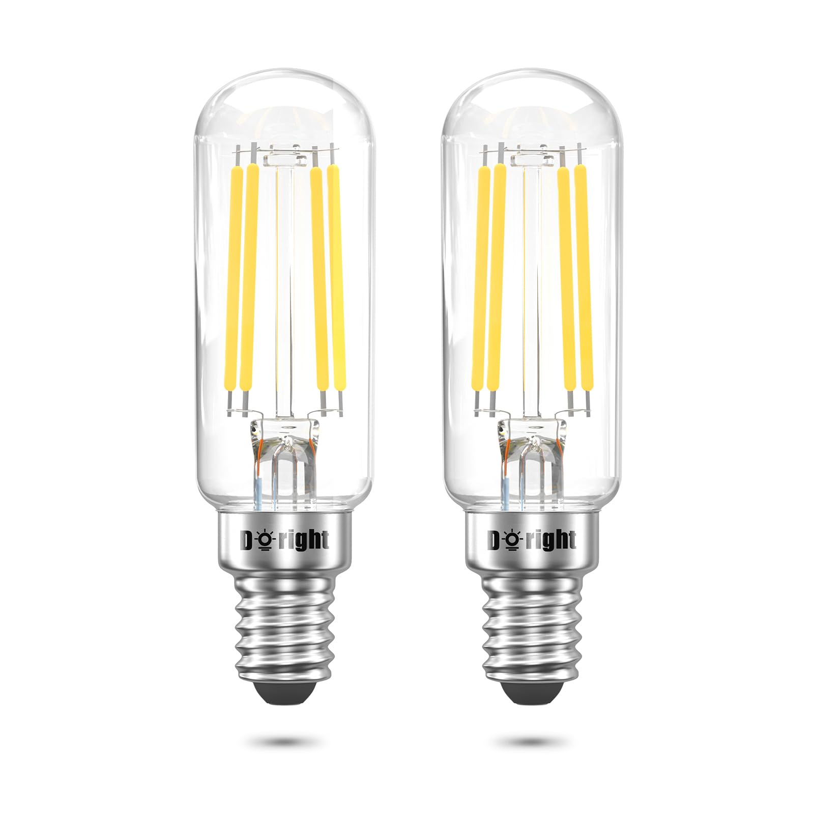 DoRight LED Cooker Hood Bulbs E14 4W LED Light Bulb SES Appliance Lamp 400lm, 40W Equivalent T26 Tubular Filament Bulb 6000K Cool White Dimmable for Sewing Machine Light/Refrigerators Bulb (2 Pack)
