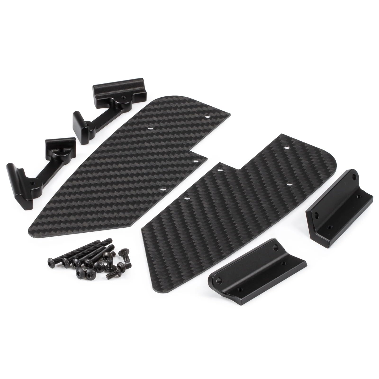 CobraCrawler 1/10 Carbon LCG Chassis Kit with Molded Bed Sliders Delrin Skid Plate Dual Servo Mount for SCX10 AR44 AR45 Capra F9 TRX4 Axle Gspeed V4 Chassis GS-FS Chassis G-Shot Chassis (Sliders)