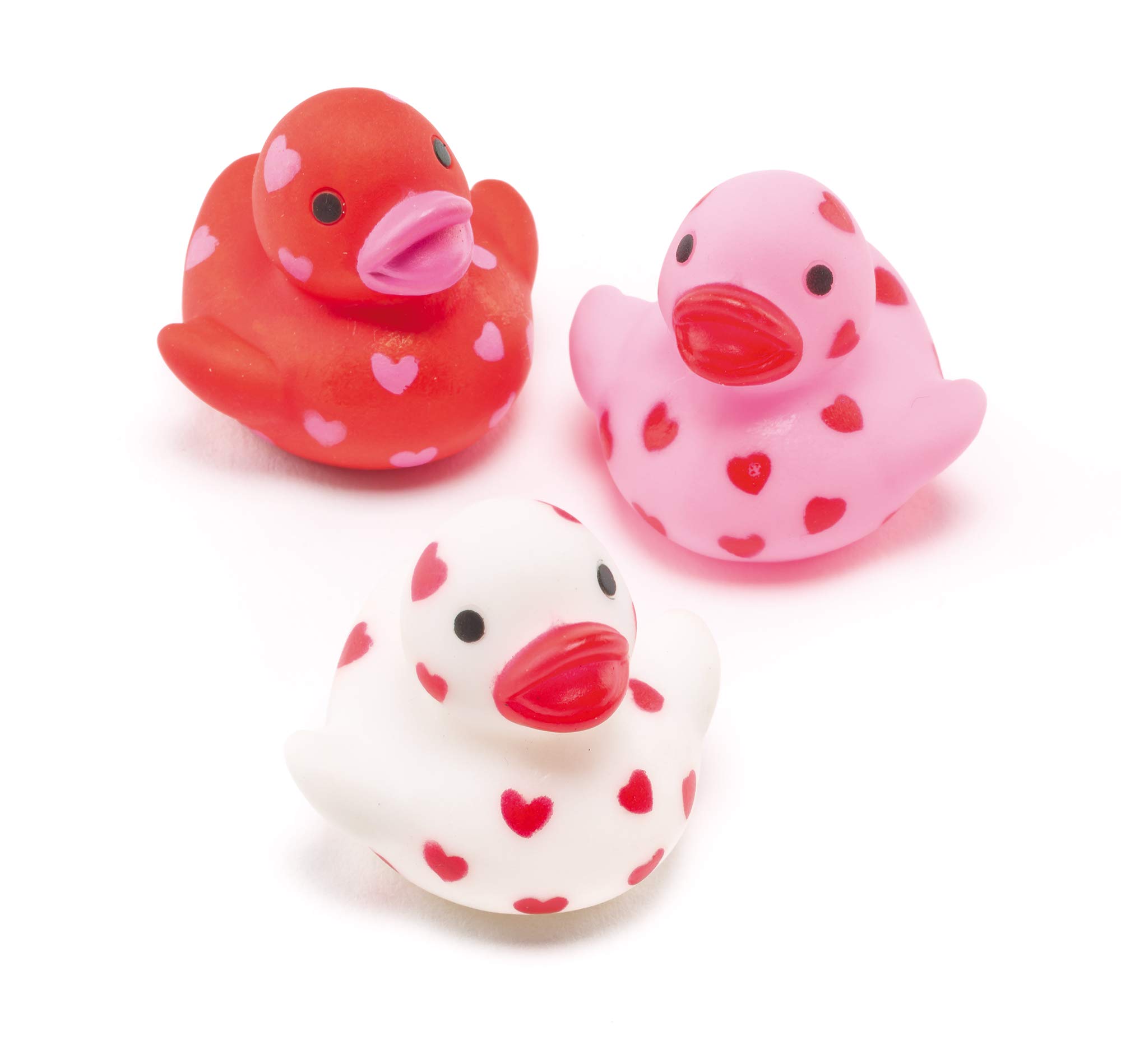 Baker Ross AF217 Mini Heart Floating Rubber Ducks (Pack of 6) Perfect Party Favor Bag Filler for Children, Assorted, 1.4 inches Approximately