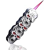BEUIWJHE Torch Lighter, Unique Metal Skull Design, Refillable and Adjustable, Cool Lighters, Gift for Men, Suitable for Outdoor, Camping (No Gas) (Silver)