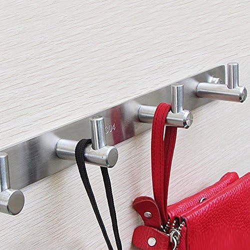 12.2" Stainless Bathroom Hanger, KOZYHOUSE Heavy Duty Towel Hooks, Bathroom Towel Racks, Home Office Storage Organizer (A Hanger with 4 Hooks, 1 Pack)