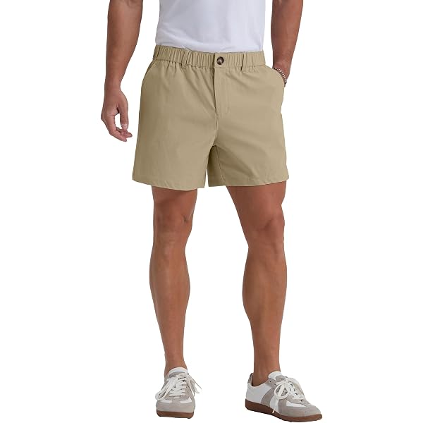 Meripex Apparel Mens 5.5\" Inseam Elastic-Waist Shorts 4-Way Stretch