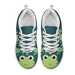 Wanyint Green Frog Print Women Sneakers Animal