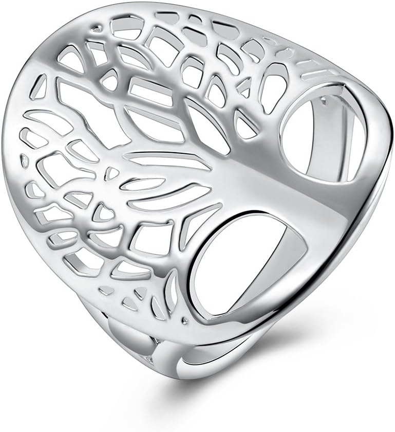 Women's New Exquisite Fashion Jewelry Silver Tree of Life Ring