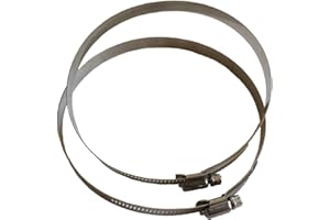 VABINK 10-Inch Stainless Steel Duct Clamps Hose Clips (2-Pack) with Adjustable Worm Gear for HVAC, Ducting Pipes, Intake and 