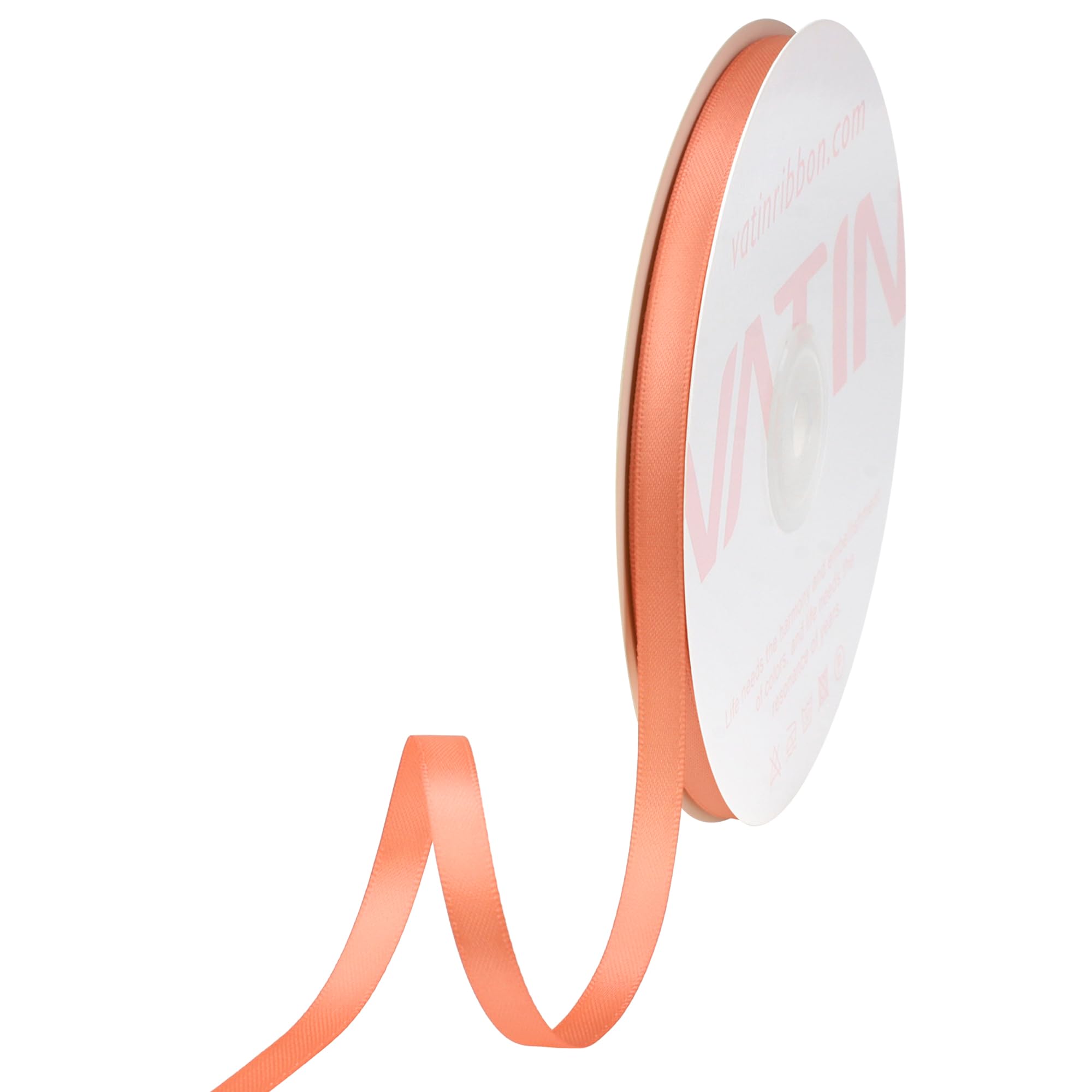 VATIN 10mm Double Faced Salmon Polyester Satin Ribbon - 45 Metre for Gift Wrapping Ornaments Party Favor Braids Baby Shower Decoration Floral Arrangement Craft Supplies