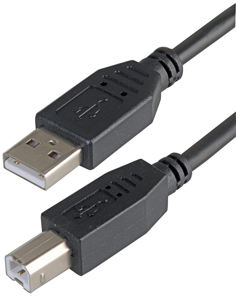 Pro Signal PSG91412 USB 2.0 A Plug to B Plug Cable, 2 m, Black