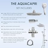 AQUALONA Aquacapri Shower Column Chrome 92x15x16 cm Rainfall Shower Head view 6