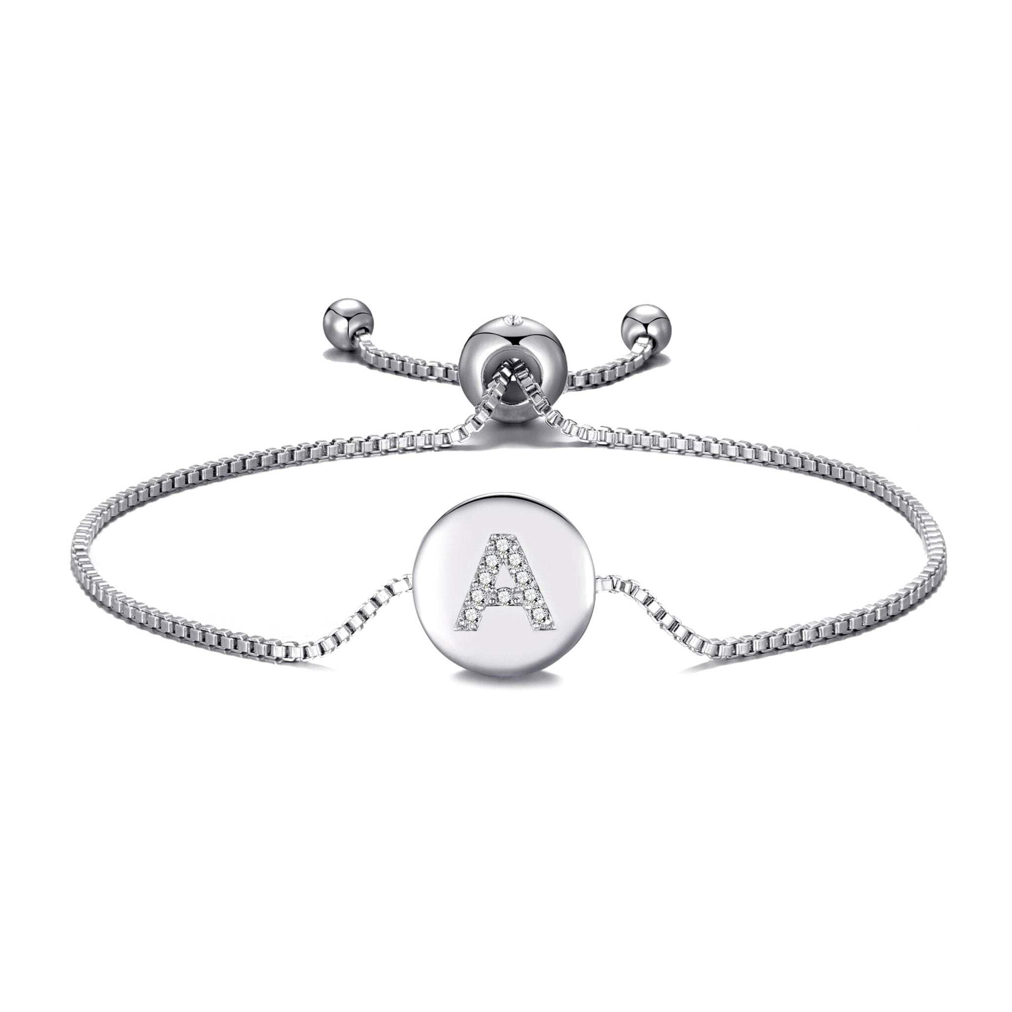 Philip Jones Initial Friendship Slider Bracelet Letter A Created with Zircondia® Crystals — image 1