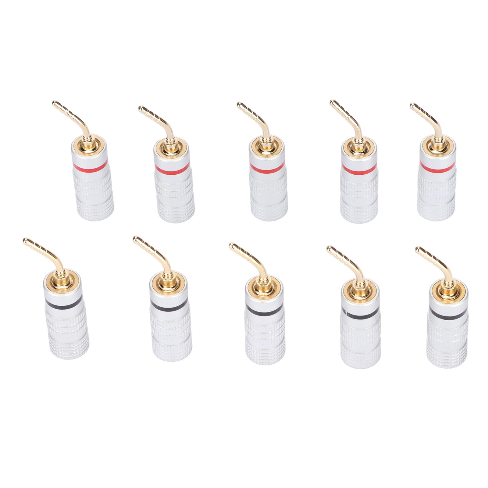 Annadue 10pcs Banana Plugs Speaker Cable Connectors for Speaker Cables, 2mm 24K Gold Plated Connectors, Pin Plugs Cable Connector Adapter for Speaker Wire Home Theatre.