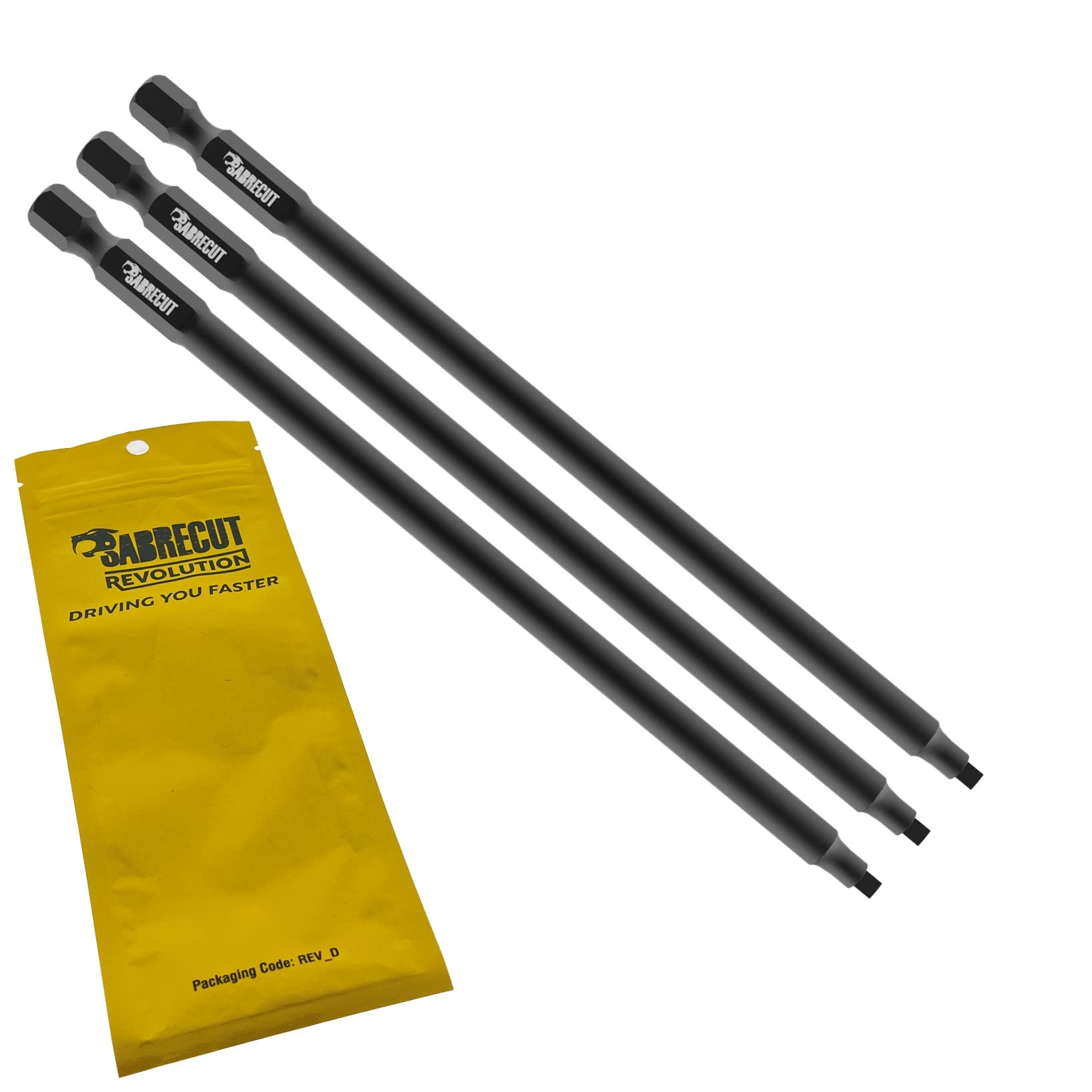 3 x SabreCut SC177SQ2_3 177mm SQ2 Compatible with Makita DFR750 DFR750RME BFR750 6844 Autofeed Collated Drywall Screwdriver Gun Bit Single Ended Square Heavy Duty