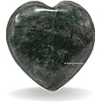 Chrome Diopside Crystal Heart Palm Stone - Pocket Massage Worry Stone for Natural Body Chakra Balancing, Reiki Healing and Crystal Grid